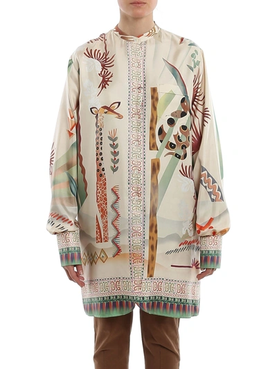 Etro Oversized Long Printed Shirt In Multicolour
