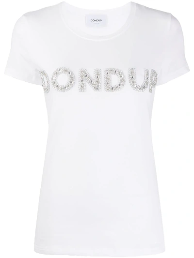 Dondup Maxi Logo White Cotton T-shirt