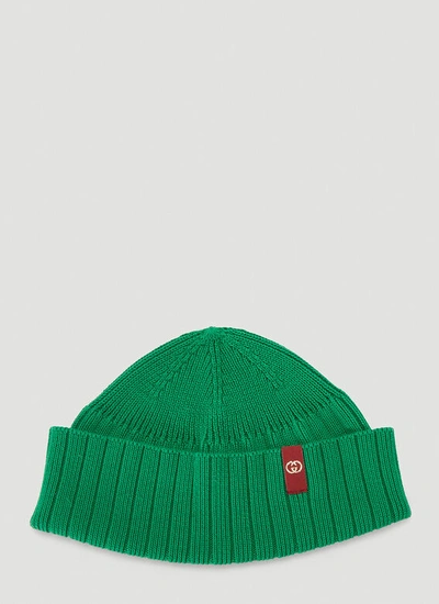 Gucci Fine-knit Beanie Hat In Green