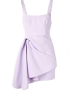 Acler Clarke Scoopneck Knotted Drape Dress In Lilac