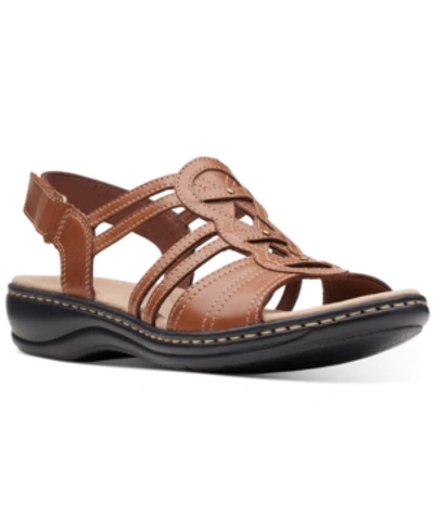 Clarks Collection Women's Leisa Janna Flat Sandals Women's Shoes In Brown