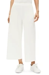 Eileen Fisher High Waist Cropped Straight Leg Pants In Ivory