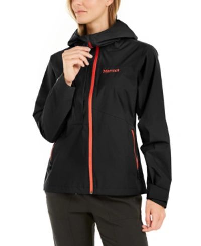 Marmot Women's Evodry Torreys Hooded Rain Jacket In Black