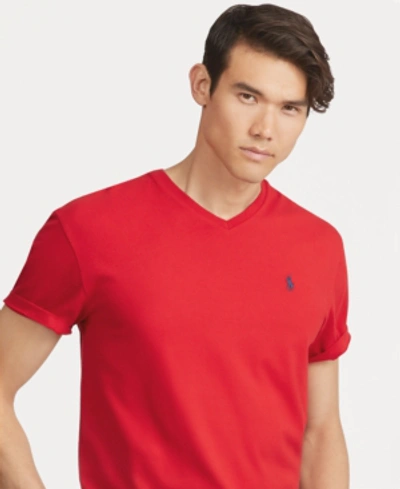 Polo Ralph Lauren Mens V Neck T Shirt Regular Big Tall In Rl  Red