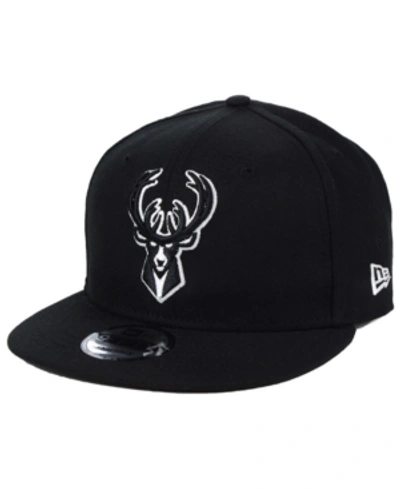 New Era Milwaukee Bucks Black White 9fifty Snapback Cap