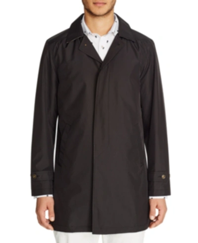 Tallia Men's Slim Fit Black/blue Trench Coat And A Free Face Mask With Purchase