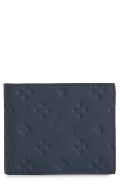 Christian Louboutin Men's Coolcard Loubinthesky Leather Wallet In Navy