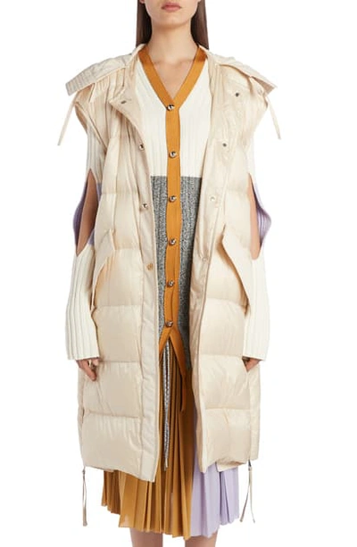 Moncler Genius 2 Moncler 1952 Hooded Down Puffer Vest In Ivory
