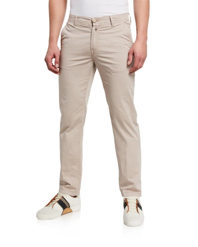 Kiton Men's Straight-leg Pants In Cream