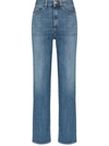 Jeanerica Super High-waisted Straight-leg Jeans In Blue