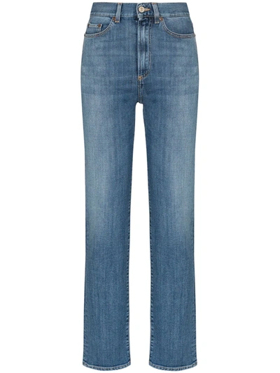 Jeanerica Super High-waisted Straight-leg Jeans In Blue