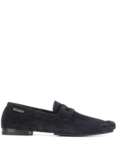 Tom Ford Navy Blue Berwick Suede Driving Loafers