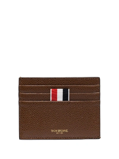 Thom Browne Logo Patch Cardholder In Brown