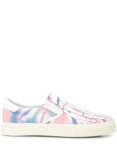 Amiri Skeletal Tie-dye Slip-on Sneakers In Pink