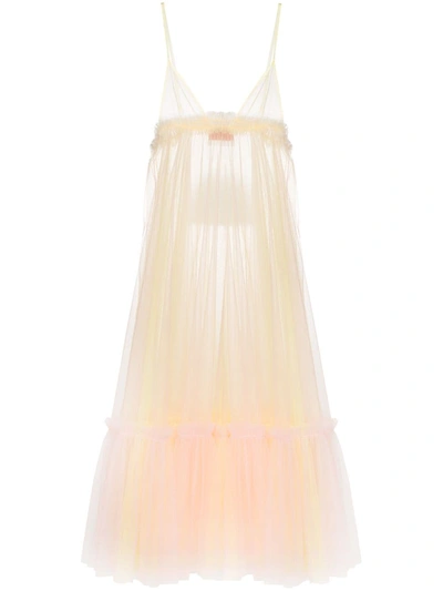 Viktor & Rolf Surfin' Safari Tulle Camisole Dress In Yellow
