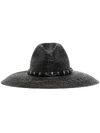 Saint Laurent Large Straw Hat In Black