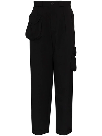 Yohji Yamamoto Arranged Pockets Trousers In Black