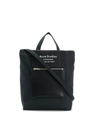 Acne Studios Baker Medium Nylon Tote Bag In Black