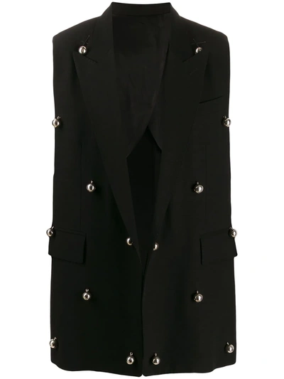 Ami Alexandre Mattiussi Bell-embellished Sleeveless Blazer In Black