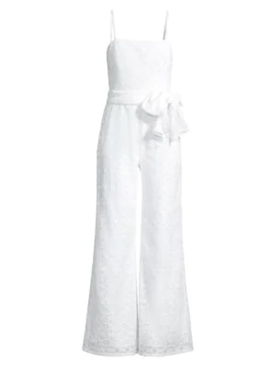 Lilly Pulitzer Nila Lace Jumpsuit In Resort White Corded Geo Lace