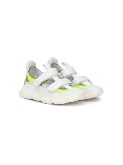 Am66 Teen Double Strap Sneakers In White