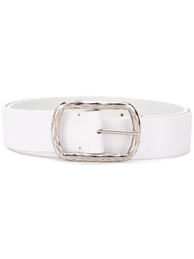 P.a.r.o.s.h Textured-buckle Calf Leather Belt In White
