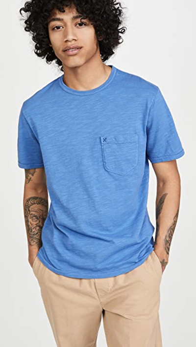 Alex Mill Standard Slub Cotton Pocket T-shirt In Washed Cobalt