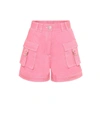 Balmain High-rise Denim Shorts In Pink