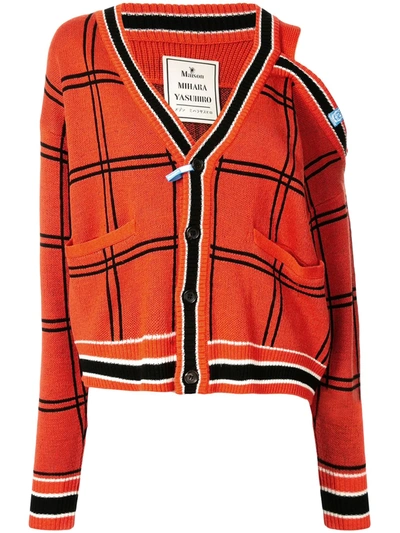 Miharayasuhiro Intarsia-knit V-neck Cardigan In Red