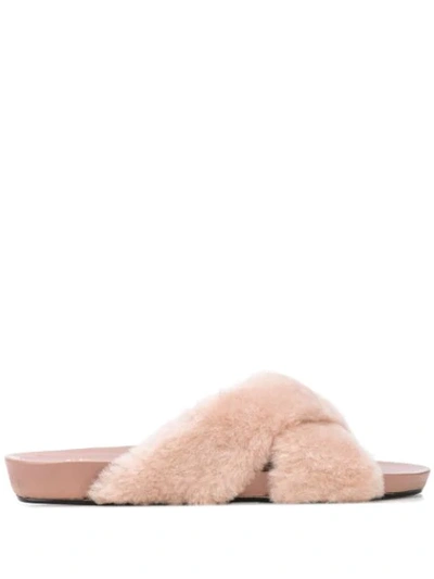 Atp Atelier Cross Front Slip-on Sandals In Pink