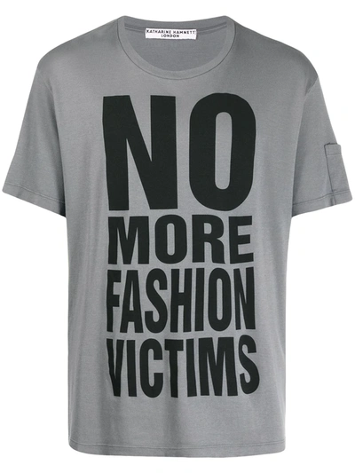 Katharine Hamnett Organic Cotton Slogan T-shirt In Grey