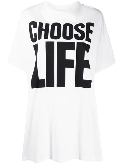 Katharine Hamnett Choose Life Print Oversized T-shirt In White