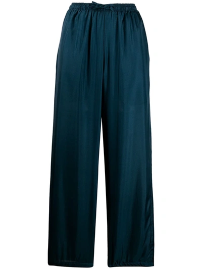 Katharine Hamnett Lucia Silk Trousers In Blue