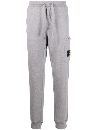 Stone Island Logo-patch Track Pants In Grey