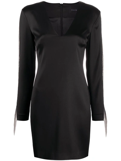 John Richmond Daria Crystal-fringed Mini Dress In Black