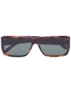 Saint Laurent Square-frame Tortoiseshell-effect Sunglasses In 棕色