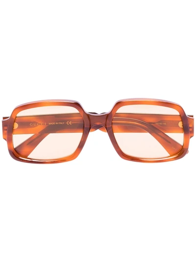 Gucci Square-frame Tortoiseshell-effect Sunglasses