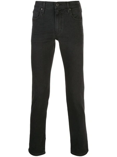 Paige Lennox Mid-rise Slim Jeans In Black