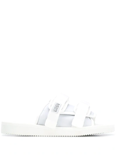 Suicoke Touch Strap Flat Slides In White