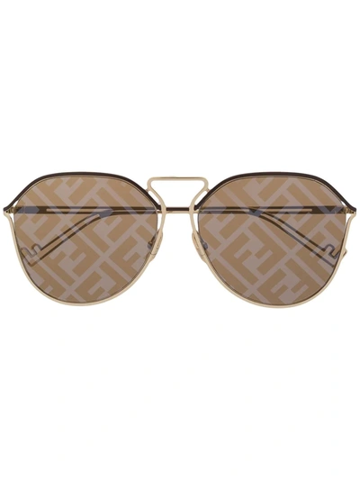 Fendi Ff M007/1s J5g(eb) Sunglasses In Gold