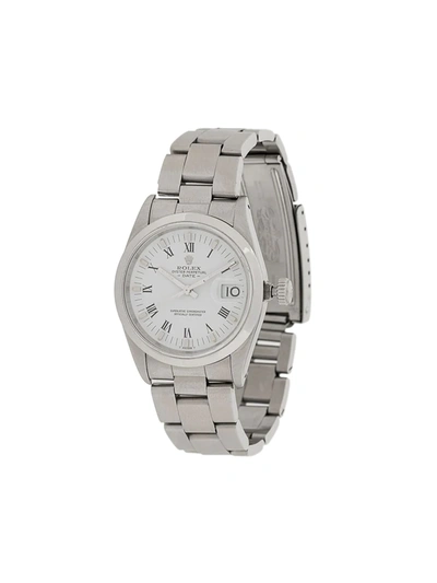 Pre-owned Rolex  Oyster Perpetual Date 15200 34mm In Silver
