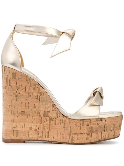 Alexandre Birman Wedge Heel Sandals In Gold