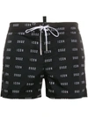 Dsquared2 Logo Print Swim Shorts In Black