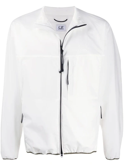 C.p. Company Zipped Lightweight Jacket In White