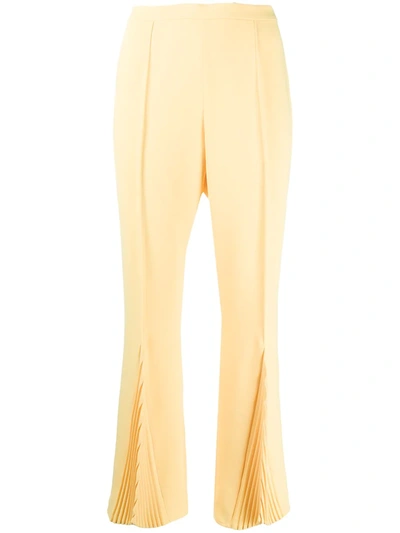 Marco De Vincenzo Pleated Flared Trousers In Yellow