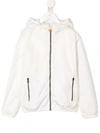Save The Duck Kids' Long Sleeve Zip Up Jacket In White