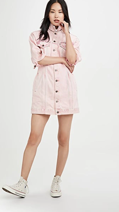 Levi's Cinch Trucker Dress In Marble Pink