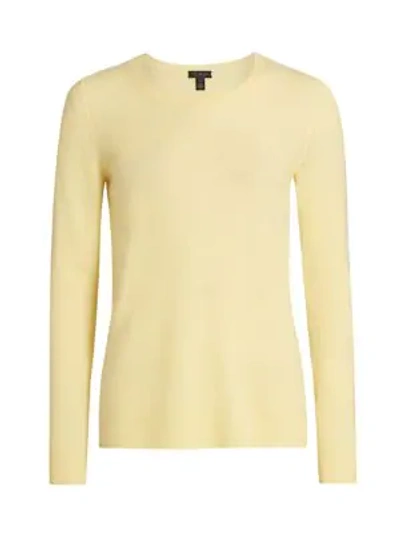 Saks Fifth Avenue Collection Featherweight Cashmere Sweater In Sundrop Yellow