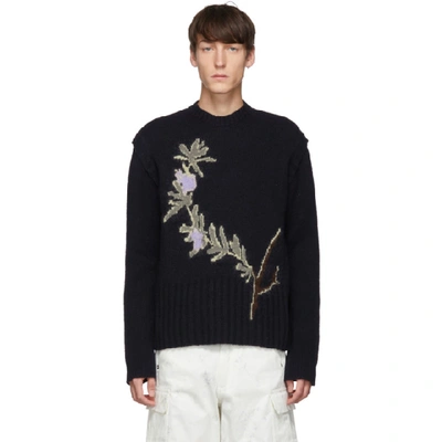 Jacquemus La Maille Romarion Intarsia Wool-blend Sweater In Blue