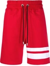 Gcds Contrasting Stripe Shorts In Red